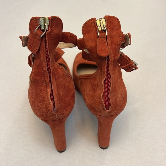 MASSIMO DUTTI BURNT ORANGE HEELS 37=7 - Picture 5 of 16